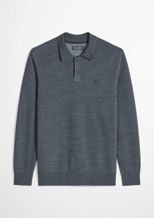 Regular-Fit Knit Polo Shirt — Dark Blue