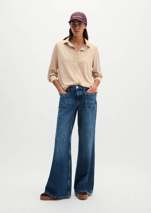 Jerseybluse oversize Natural in Frontalansicht
