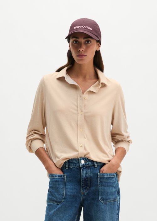 Oversize jersey blouse — Natural