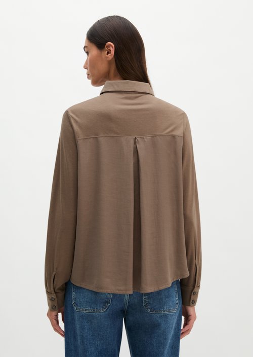 Oversize jersey blouse — Stone Taupe