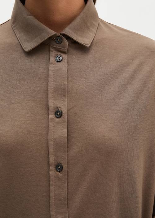 Oversize jersey blouse Stone Taupe in detail view