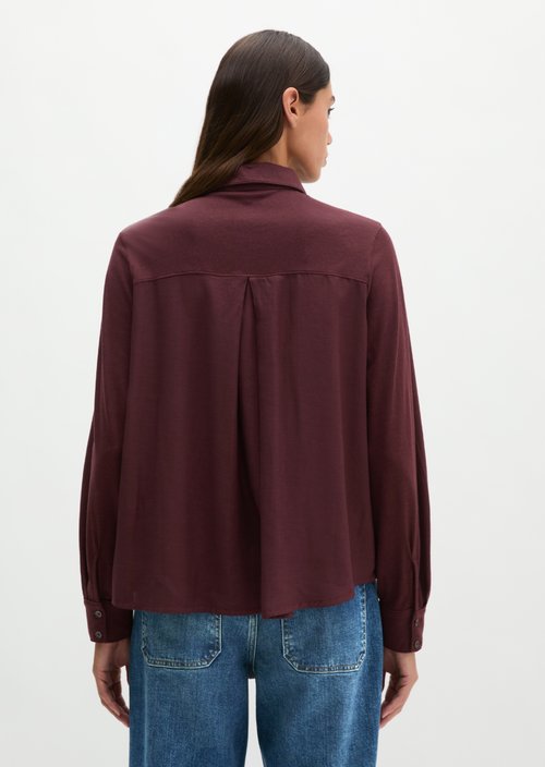 Oversize jersey blouse — Black Cherry