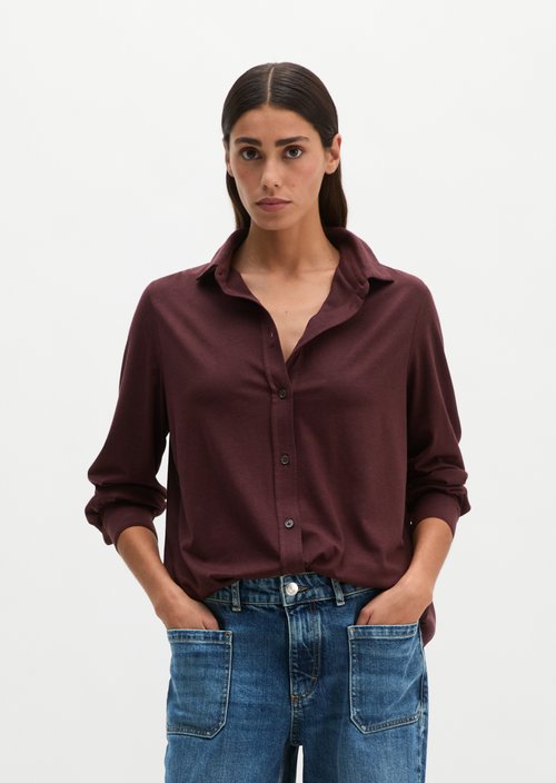 Oversize jersey blouse — Black Cherry