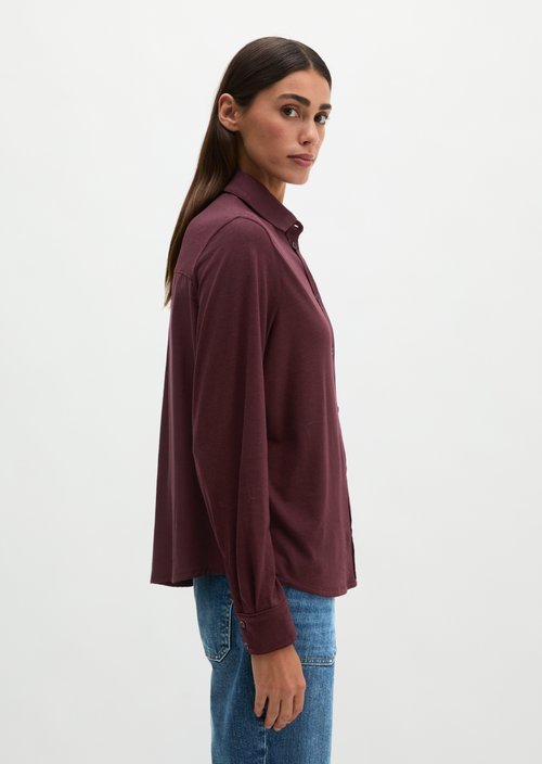 Oversize jersey blouse — Black Cherry