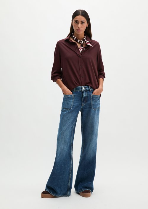 Oversize jersey blouse — Black Cherry