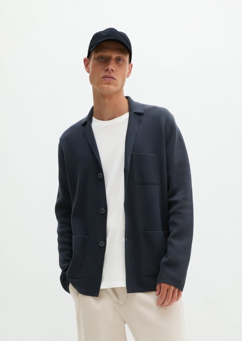 Regular-Fit Knit Blazer — Peppercorn Grey