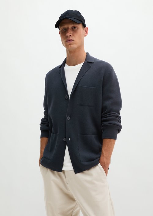 Regular-Fit Knit Blazer — Peppercorn Grey
