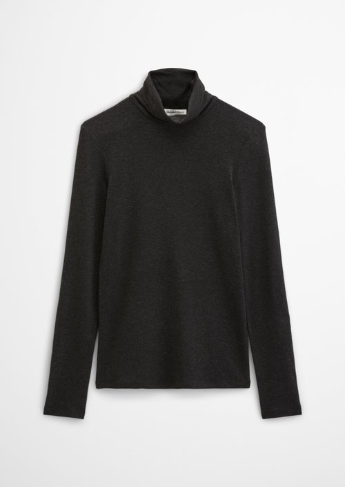 Slim-Fit Long-Sleeve Turtleneck — Coal Grey Melange