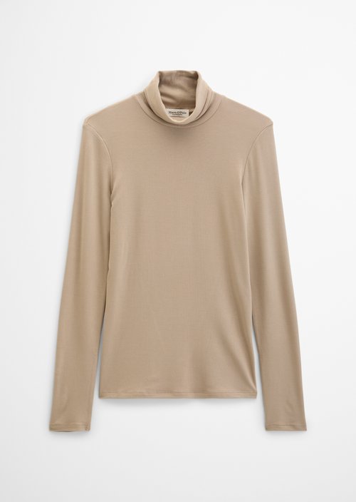 Slim-Fit Long-Sleeve Turtleneck — Earthy Taupe