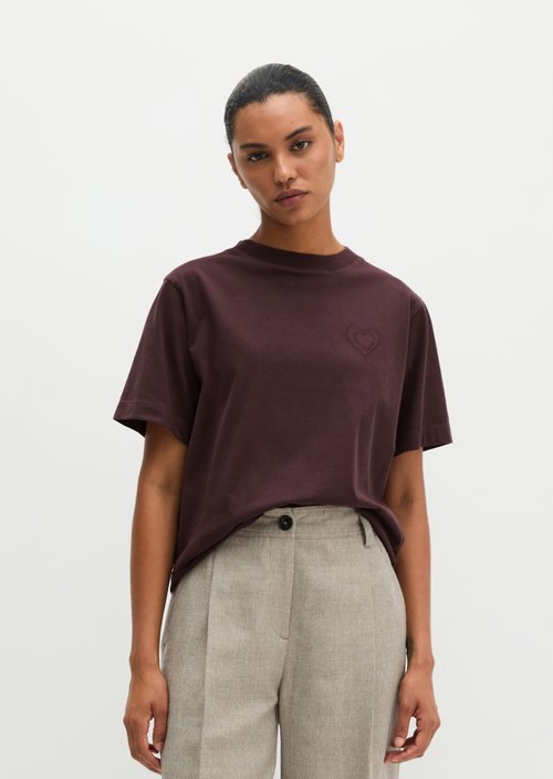 Relaxed-fit Logo T-shirt — Black Cherry