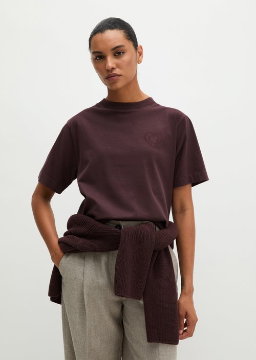 Relaxed-fit Logo T-shirt — Black Cherry