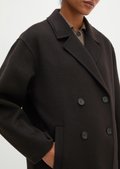 Wool coat relaxed made from high-quality doubleface - black | Wool