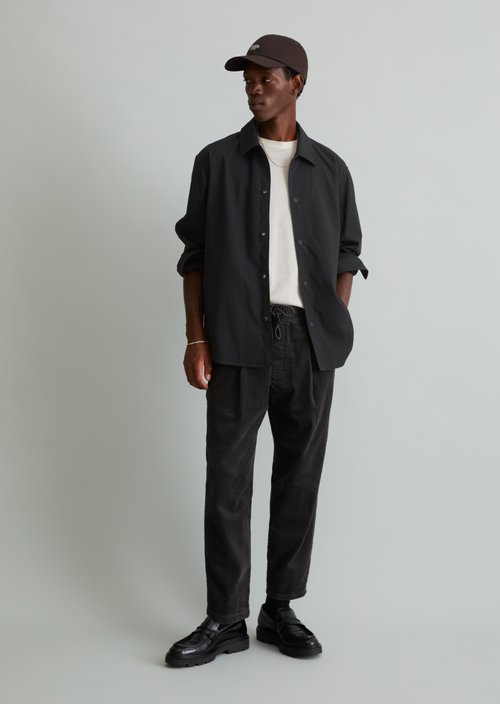 Regular-Fit Overshirt — Black