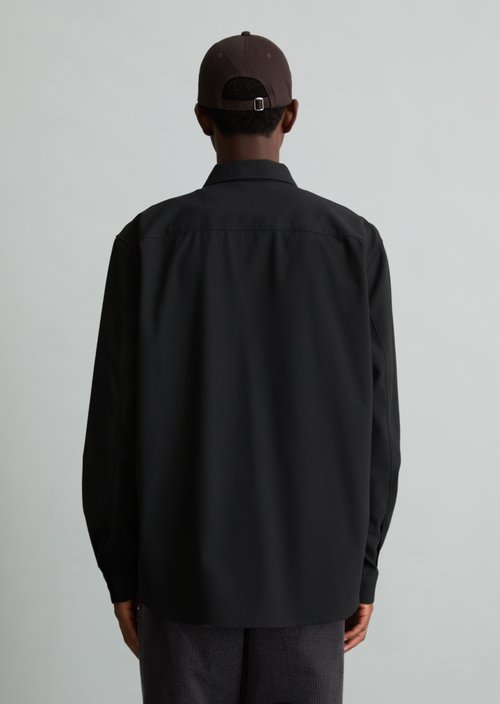Regular-Fit Overshirt — Black