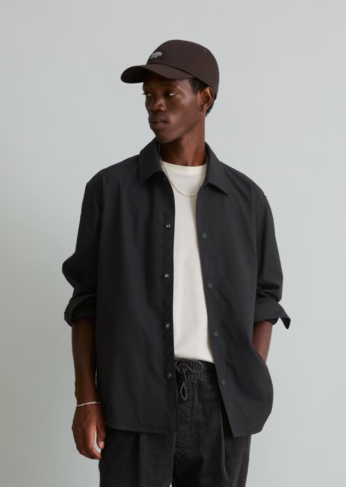 Regular-Fit Overshirt — Black