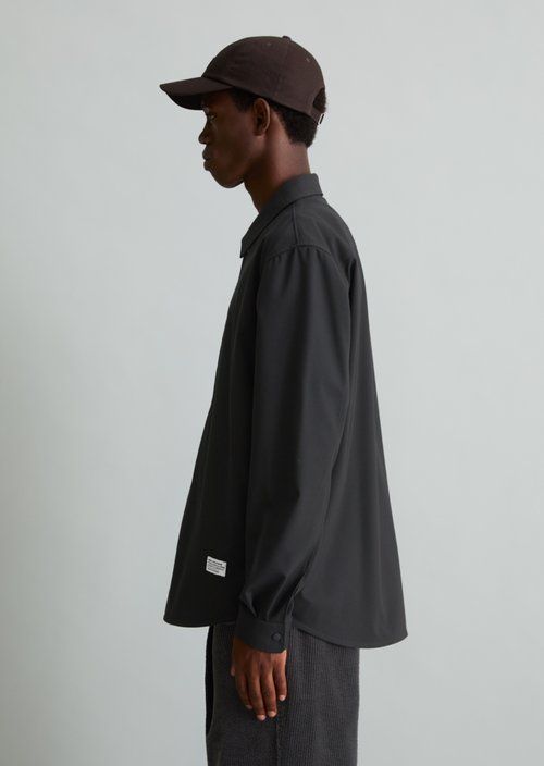 Regular-Fit Overshirt — Black