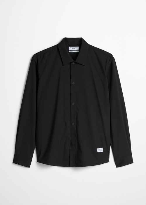 Regular-Fit Overshirt — Black