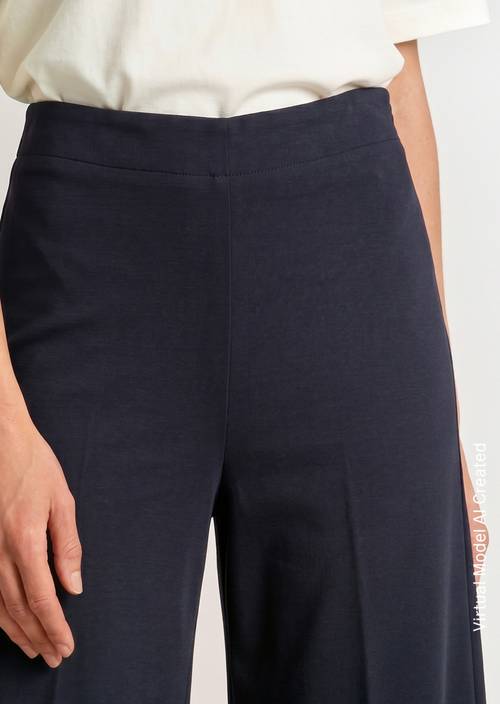 Pants model Margo wide Maritime Blue in detail view