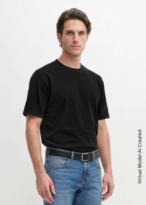 T-shirt relaxed Black en vue de face