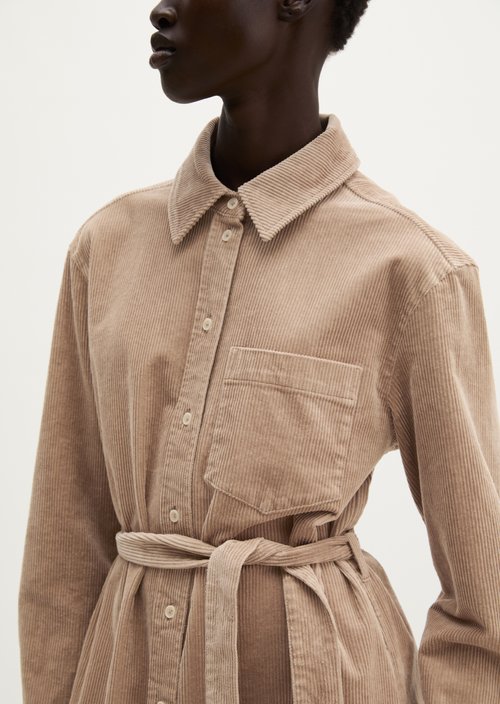 Regular-Fit Corduroy Dress — Earthy Taupe