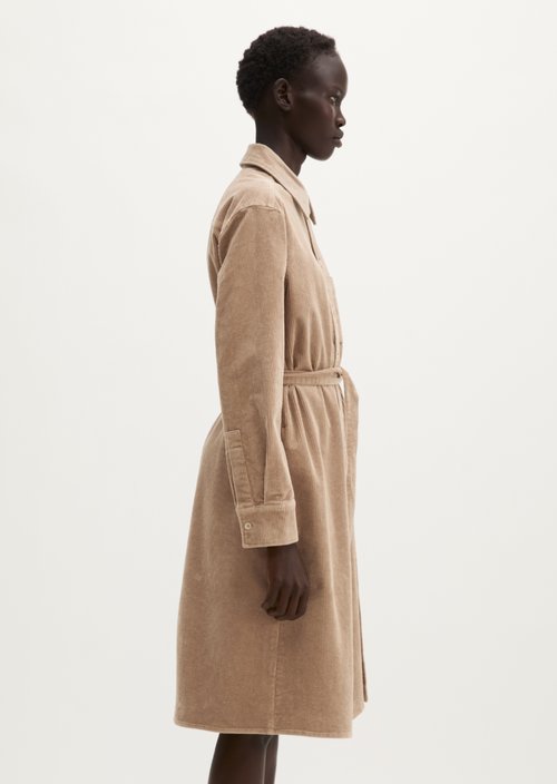 Regular-Fit Corduroy Dress — Earthy Taupe