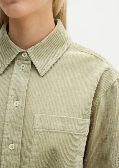 Robe en velours côtelé, coupe classique Smooth Sage en vue détaillée