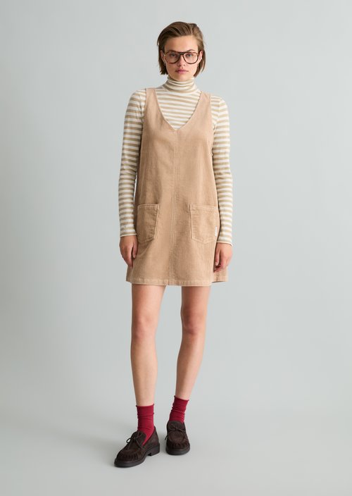Sleeveless A-Line Corduroy Dress — Sandpaper