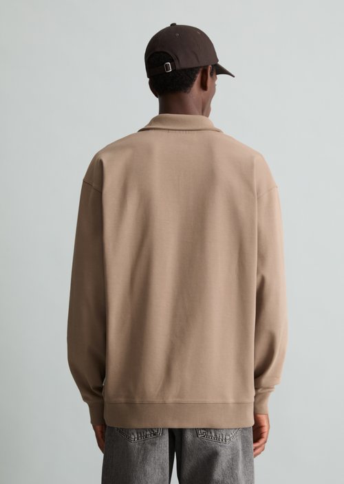 Regular-Fit Polo Sweatshirt — Cold Taupe