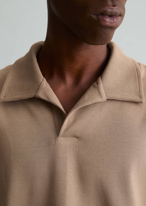 Sweat-shirt polo coupe classique Cold Taupe en vue détaillée