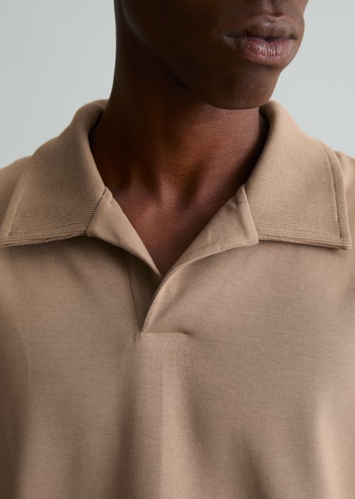 Regular-Fit Polo Sweatshirt — Cold Taupe