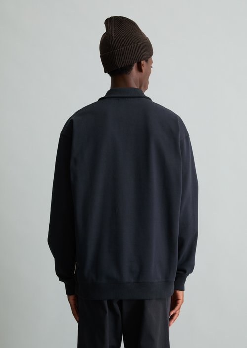 Regular-Fit Polo Sweatshirt — Dark Navy