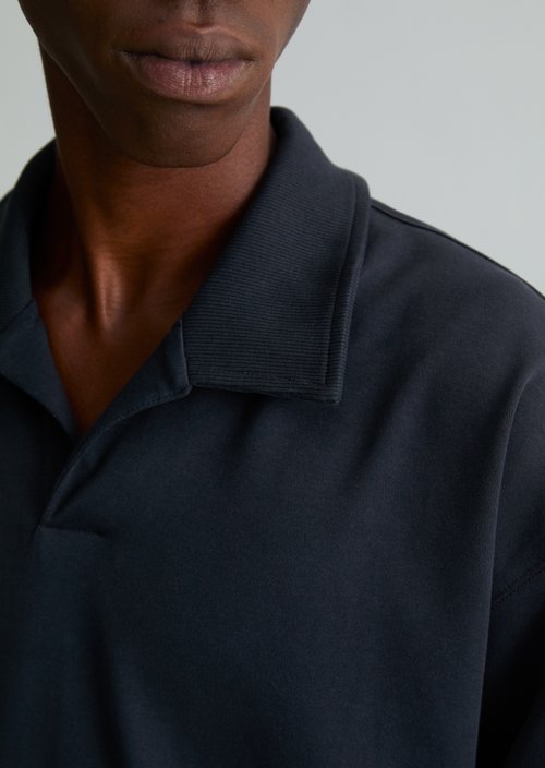 Regular-Fit Polo Sweatshirt — Dark Navy