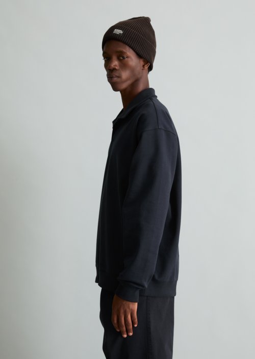 Regular-Fit Polo Sweatshirt — Dark Navy