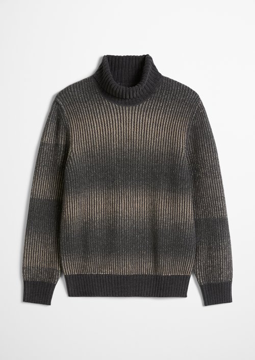 Regular-Fit Turtleneck Sweater — Dark Beige