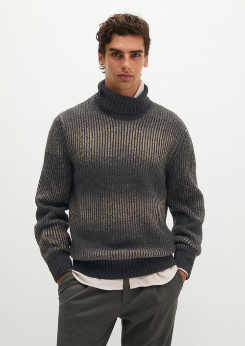 Regular-Fit Turtleneck Sweater — Dark Beige
