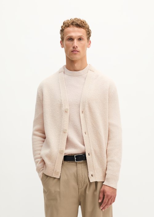 Regular-Fit Cardigan — Linen Beige