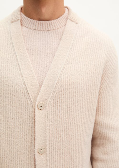 Regular-Fit Cardigan — Linen Beige