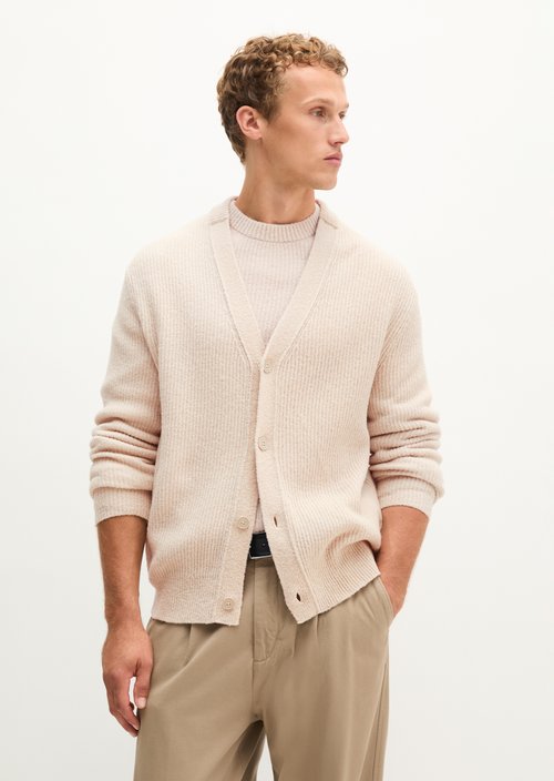 Regular-Fit Cardigan — Linen Beige