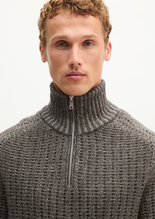 Regular-Fit Knitted Turtleneck — Dark Brown