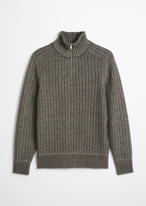 Regular-Fit Knitted Turtleneck — Dark Brown