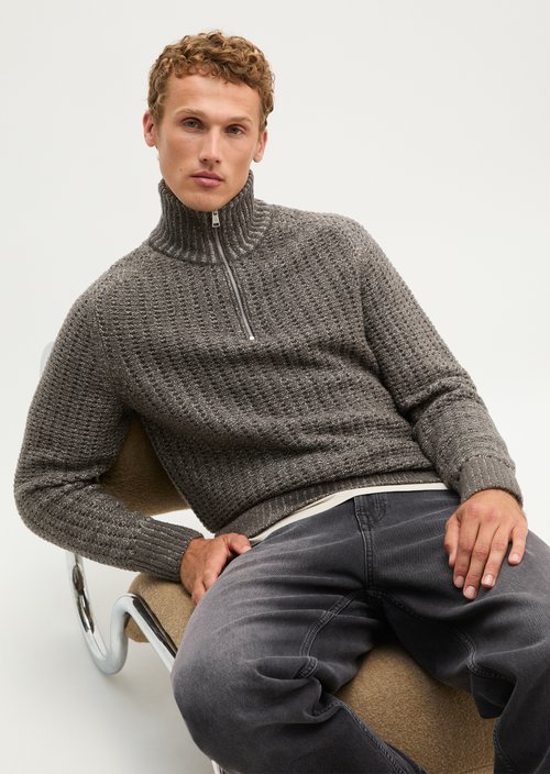 Regular-Fit Knitted Turtleneck — Dark Brown