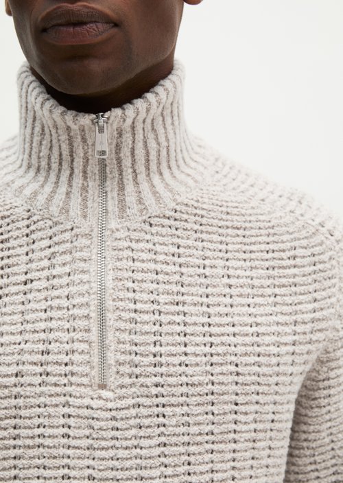 Regular-Fit Knitted Turtleneck — Medium Beige
