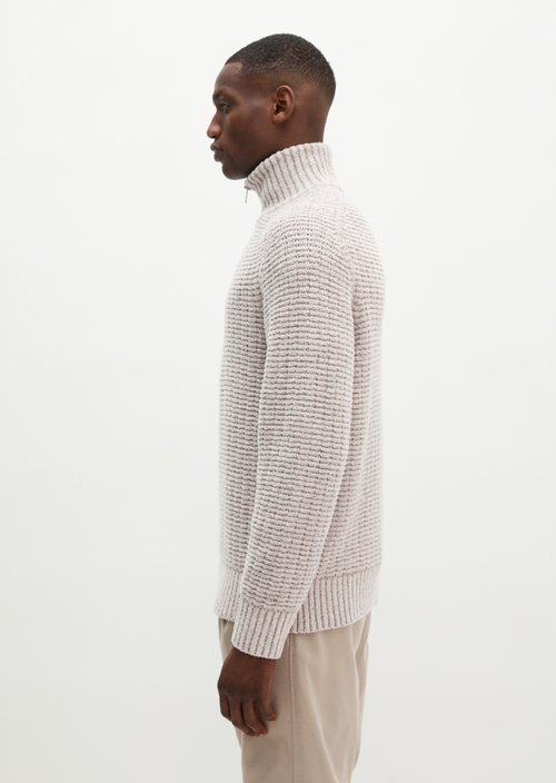 Regular-Fit Knitted Turtleneck — Medium Beige