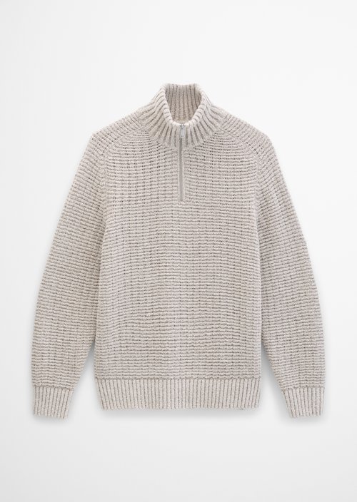 Regular-Fit Knitted Turtleneck — Medium Beige