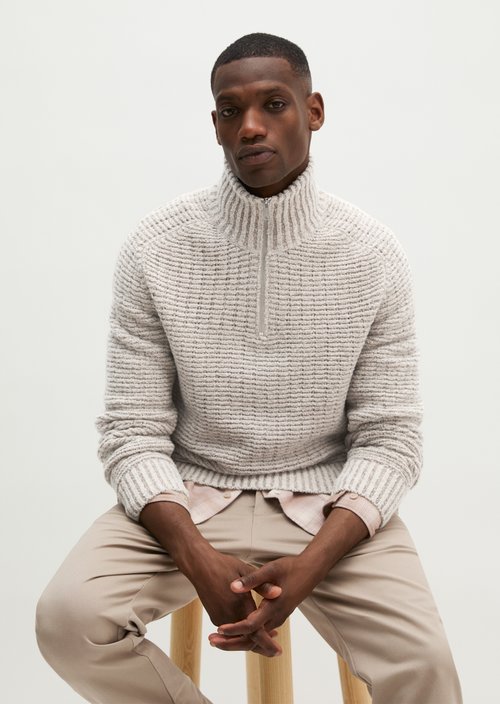 Regular-Fit Knitted Turtleneck — Medium Beige