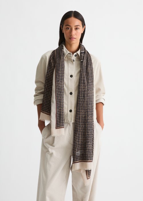 Schal mit Allover-Print — Light Grey