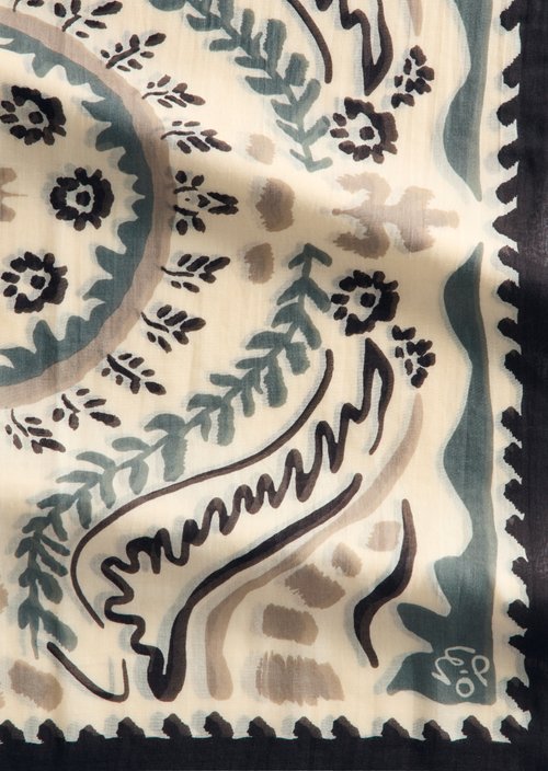 Schal mit Allover-Print — Medium Green