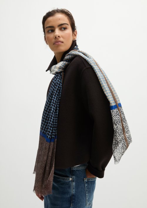 Schal mit Allover-Print — Dark Blue