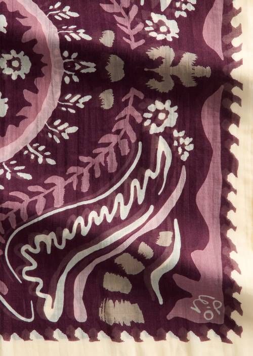 Écharpe à imprimé intégral Dark Pink en vue détaillée