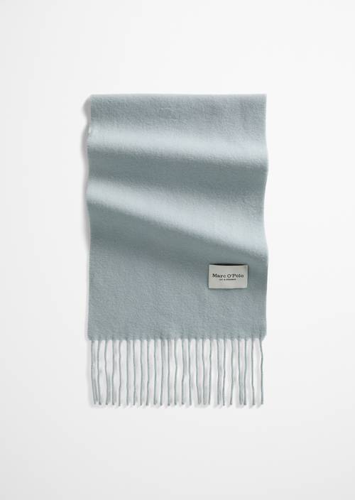 Gewebter Wollschal Glacial Blue in Frontalansicht